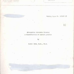 Tebb - ALTERNATIVE TIMETABLE FORMATS 1977