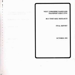 TecnEcon - WEST YORKSHIRE PASSENGER TRANSPORT EXECUTIVE - BUS TIMETABLE RESEARCH 1993