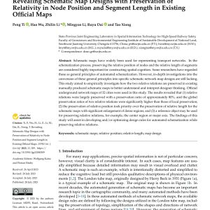 Ti, Wu, Li Z , Li M, Dai and Xiong - EVEALING SCHEMATIC MAP DESIGNS WITH PRESERVATION OF RELATIVITY IN NODE POSITION AND SEGMENT LENGTH IN EXISTING OFFICIAL MAPS 2023