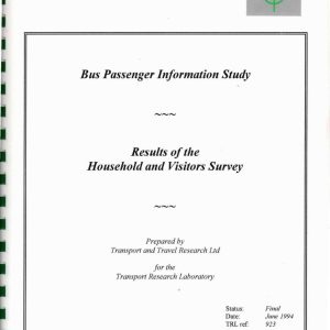 Transport and Travel Research Ltd - BUS PASSENGER INFORMATION STUDY 1994