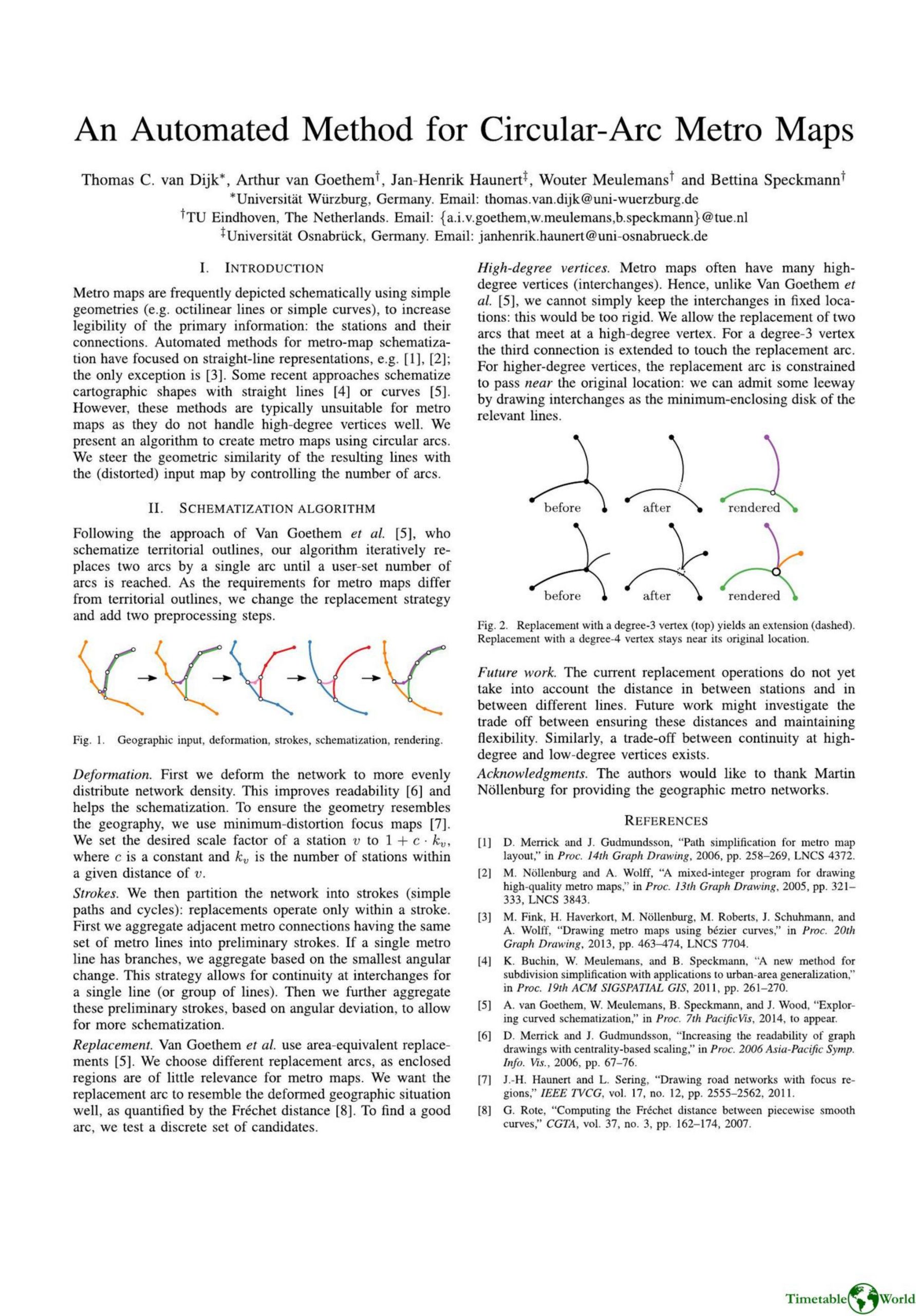 van Dijk, van Goethem, Haunert, Meulemans and Speckmann - AN AUTOMATED METHOD FOR CIRCULAR-ARC METRO MAPS 2014