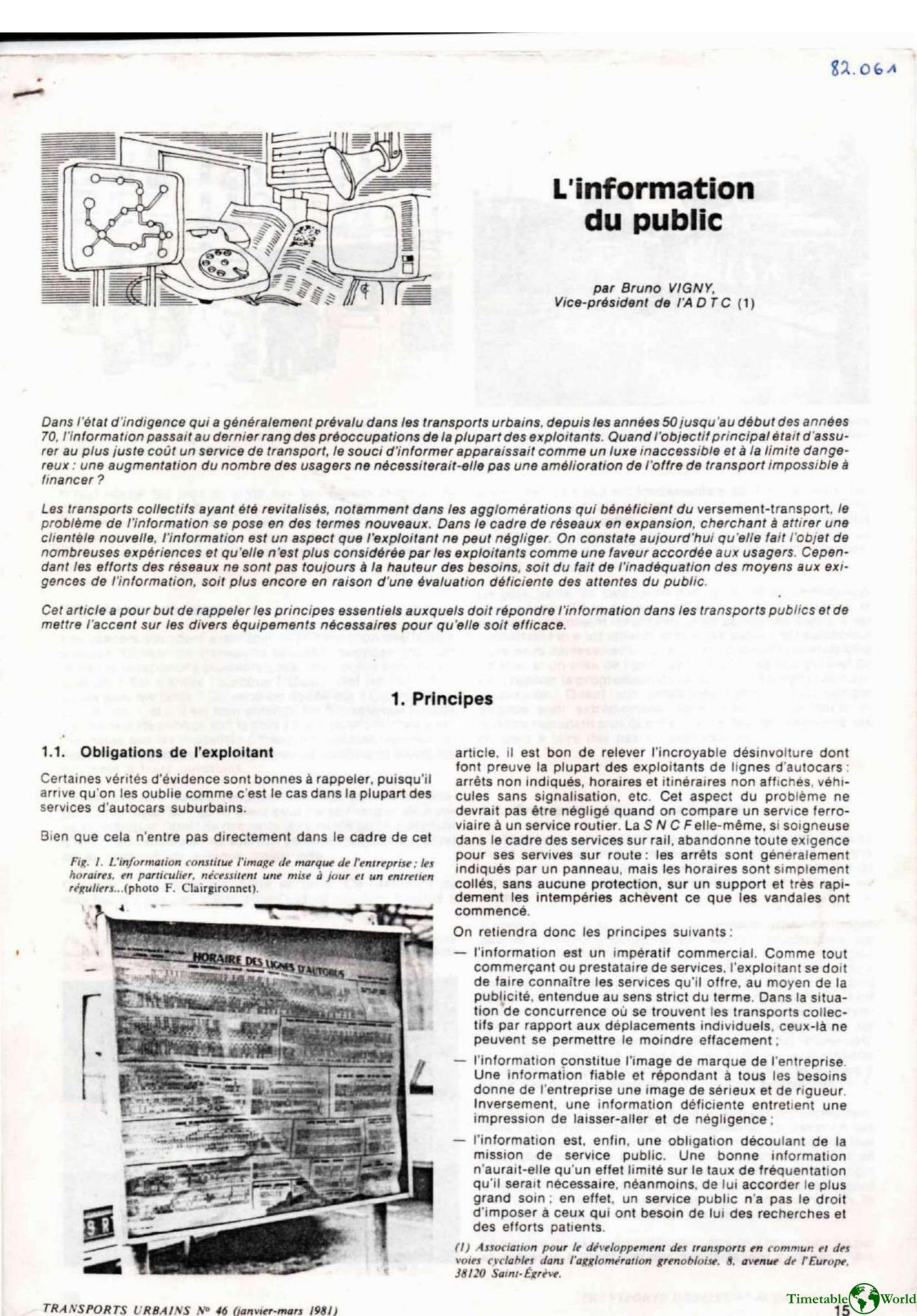 Vigny - LINFORMATION DU PUBLIC 1981