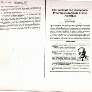 Warrington - INFORMATIONAL AND PROMOTIONAL PROGRAMS TO INCREASE TRANSIT RIDERSHIP 1981