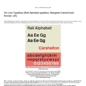 Wright - THE BEAUTY OF TRANSPORT - ON LINE TYPEFACE 2015