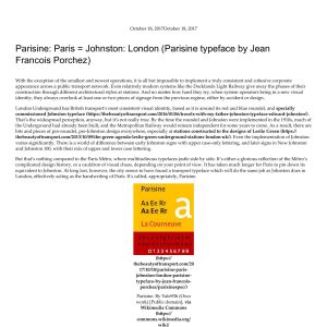 Wright - THE BEAUTY OF TRANSPORT - PARISIENE - PARIS = JOHNSTON - LONDON 2017