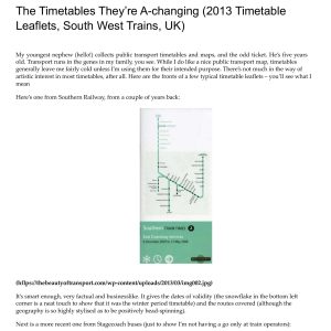 Wright - THE BEAUTY OF TRANSPORT - THE TIMETABLES THEYRE A-CHANGING 2013
