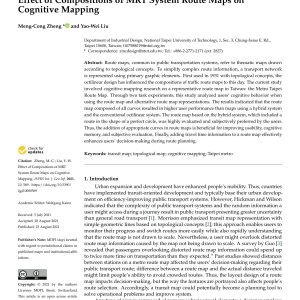 Zheng and Liu - EFFECT OF COMPOSITION OF M.R.T. SYSTEM ROUTE MAPS ON COGNITIVE MAPPING 2021